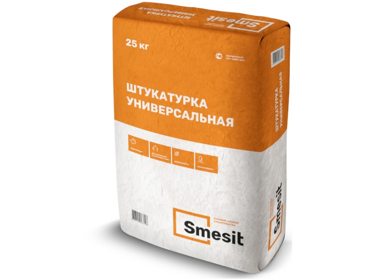 SMESIT Штукатурка цементная для ручного и машинного нанесения УНИВЕРСАЛЬНАЯ 25 кг. 48шт/пал