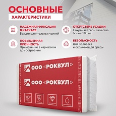 Rockwool Каркас Баттс (1000*600*50) 12п/0,36м3/7,2м2/16 пач.под